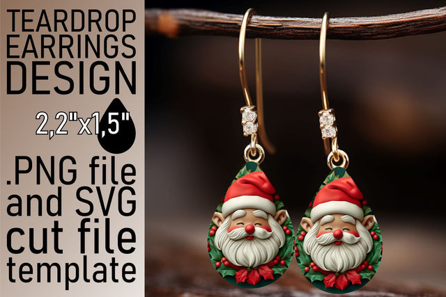 3D Santa Claus Tumbler Wrap | 20oz Christmas Design Sublimation afrosvg 