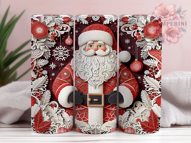 3D Santa Claus Tumbler Wrap, Christmas Sublimation Design, 20oz Tumbler Art, Digital Download Tumbler, Holiday Tumbler Wrap, Santa Claus Gift, Festive Tumbler Design Sublimation Li Zamperini 