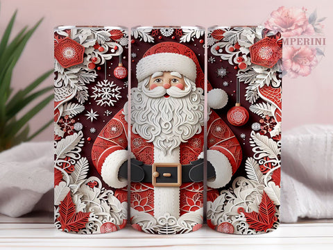 3D Santa Claus Tumbler Wrap, Christmas Sublimation Design, 20oz Tumbler Art, Digital Download Tumbler, Holiday Tumbler Wrap, Santa Claus Gift, Festive Tumbler Design Sublimation Li Zamperini 