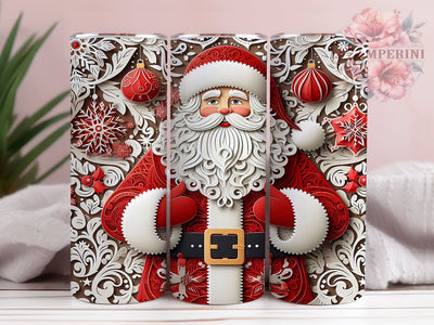 3D Santa Claus Tumbler Wrap, Christmas Sublimation Design, 20oz Tumbler Art, Digital Download Tumbler, Holiday Tumbler Wrap, Santa Claus Gift, Festive Tumbler Design Sublimation Li Zamperini 