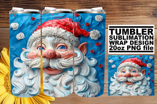 3D Santa Claus Wrap | 20oz Holiday Tumbler Sublimation Sublimation afrosvg 