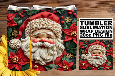 3D Santa Claus Wrap | 20oz Sublimation Christmas Design Sublimation afrosvg 