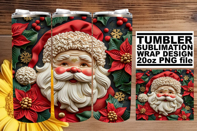 3D Santa Claus Wrap | 20oz Sublimation Christmas Design Sublimation afrosvg 