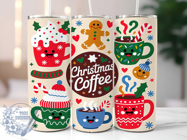3D Santa Coffee Christmas Tumbler, Puffy Christmas Wrap, 20oz Tumbler Sublimation, Festive Hot Cocoa Design, Cozy Winter Coffee Sublimation, Santa Claus Holiday Tumbler, Christmas Vibes Wrap Sublimation ToriDesigns 