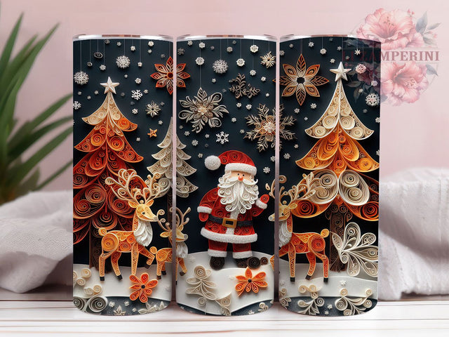 3D Santa Merry Christmas Tumbler, Christmas Cheer Wrap, Festive Santa Sublimation, Holiday Santa Cup, 20Oz Skinny Tumbler Wrap, Jolly Santa Mug, Merry Christmas Design Sublimation Li Zamperini 
