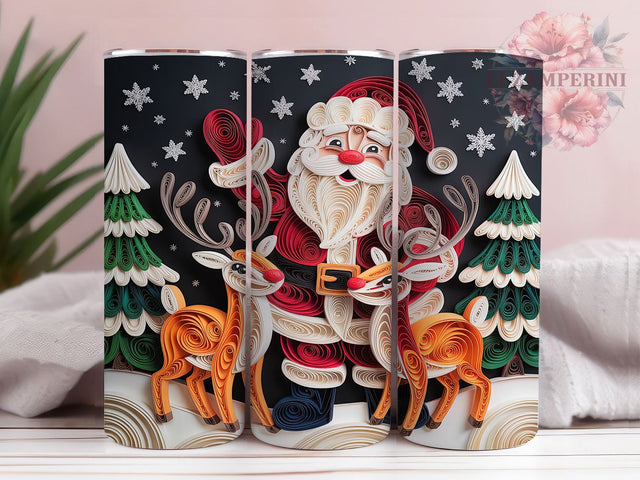 3D Santa Merry Christmas Tumbler, Christmas Cheer Wrap, Festive Santa Sublimation, Holiday Santa Cup, 20Oz Skinny Tumbler Wrap, Jolly Santa Mug, Merry Christmas Design Sublimation Li Zamperini 