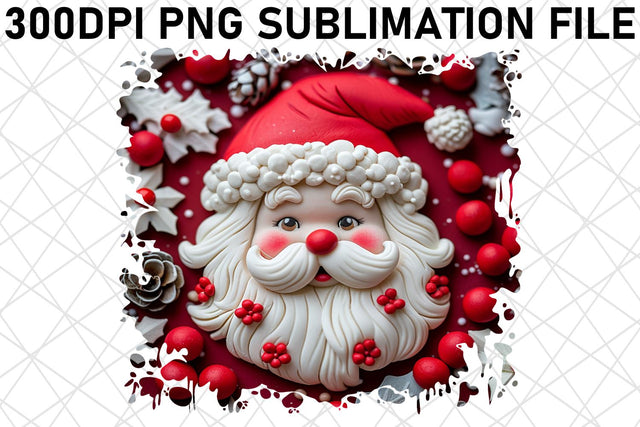 3D Santa Printable for PNG Christmas Sublimation afrosvg 