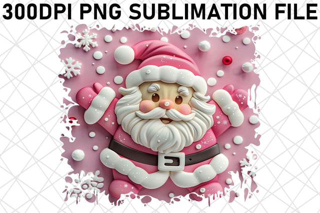 3D Santa Printable PNG Christmas Holiday Sublimation afrosvg 
