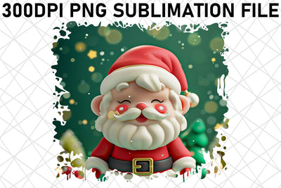 3D Santa Printable PNG Festive Holiday Sublimation afrosvg 