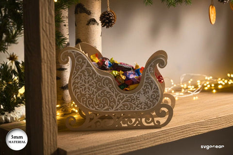 3D Santa Sleigh Laser Cut SVG SvgOcean 