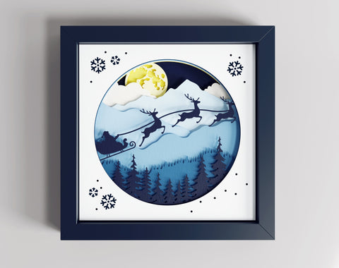 3D Santa svg - Shadow Box svg, Christmas svg, Layered svg, 3d svg, Santa svg 3D Paper CutLeafSvg 