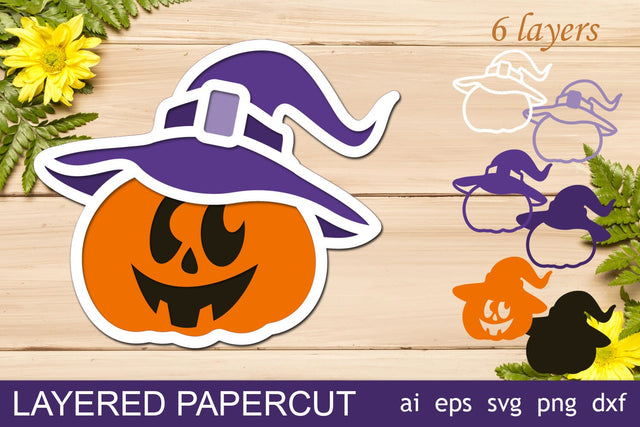 3d Scary pumpkin svg, Jack o lantern, Halloween layered papercut 3D Paper AnastasiyaArtDesign 