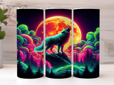 3D Scenic Yellowstone Wolf Tumbler, Yellowstone Wolf Tumbler, Scenic Wolf Wrap, Wildlife Adventure Wrap, Artistic 3D Wrap, Sublimation Design, Trendy Gift Idea Sublimation Lara' s Designs 