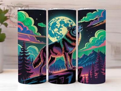 3D Scenic Yellowstone Wolf Tumbler, Yellowstone Wolf Tumbler, Scenic Wolf Wrap, Wildlife Adventure Wrap, Artistic 3D Wrap, Sublimation Design, Trendy Gift Idea Sublimation Lara' s Designs 