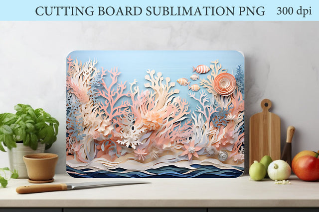 3D Sea Cutting Board Sublimation. Kitchen Cutting Board Sublimation Olga Terlyanskaya 