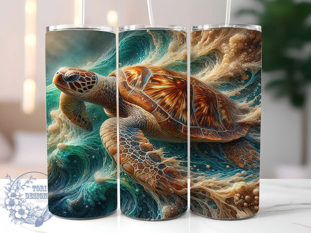 3D Sea Turtle Ocean Tumbler Wrap, Ocean Tumbler Wrap, Sea Life Tumbler Design, Turtle Sublimation PNG, 20oz Tumbler Wrap, Underwater Turtle Art, Marine Animal Tumbler Sublimation ToriDesigns 