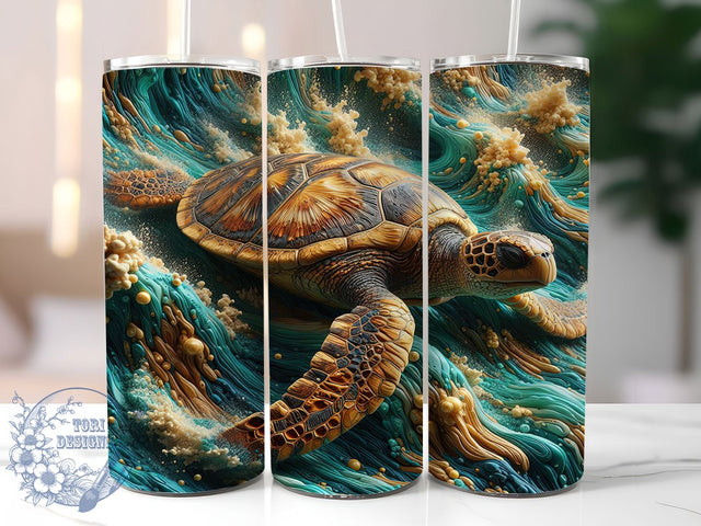 3D Sea Turtle Ocean Tumbler Wrap, Ocean Tumbler Wrap, Sea Life Tumbler Design, Turtle Sublimation PNG, 20oz Tumbler Wrap, Underwater Turtle Art, Marine Animal Tumbler Sublimation ToriDesigns 