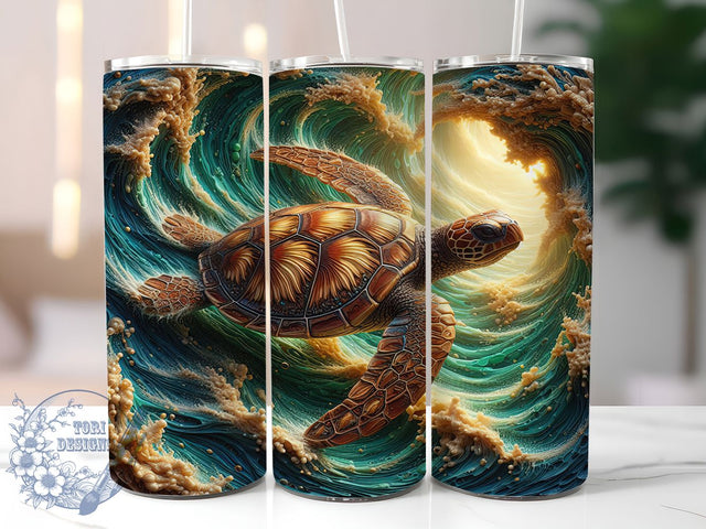 3D Sea Turtle Ocean Tumbler Wrap, Ocean Tumbler Wrap, Sea Life Tumbler Design, Turtle Sublimation PNG, 20oz Tumbler Wrap, Underwater Turtle Art, Marine Animal Tumbler Sublimation ToriDesigns 