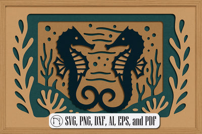 3D Seahorse Shadow Box SVG SVG MD JOYNAL ABDIN 
