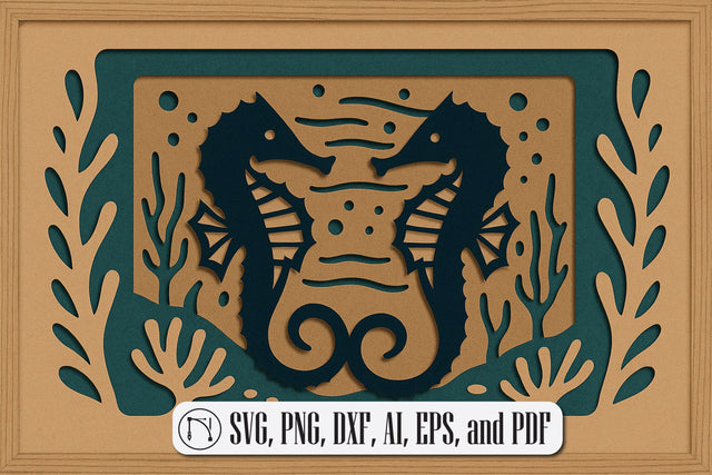 3D Seahorse Shadow Box SVG SVG MD JOYNAL ABDIN 