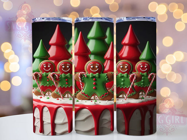 3D Seamless Christmas Cake Tumbler, 3D Puff Holiday Wrap, Cute Christmas Mug Design, Sublimation Wrap, Festive Drinkware, Sweet Winter Gift, Sparkly Holiday Cup Sublimation SvggirlplusArt 