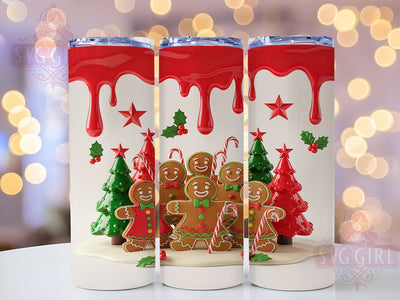 3D Seamless Christmas Cake Tumbler, 3D Puff Holiday Wrap, Cute Christmas Mug Design, Sublimation Wrap, Festive Drinkware, Sweet Winter Gift, Sparkly Holiday Cup Sublimation SvggirlplusArt 