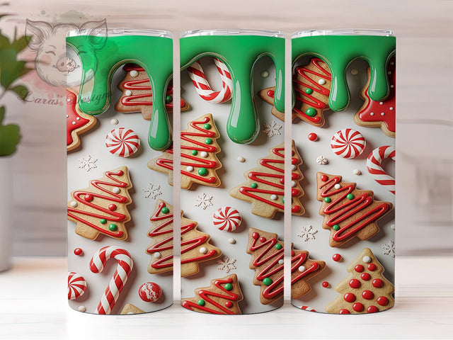 3D Seamless Christmas Tree Cake Tumbler, 3D Christmas Wrap, Inflated Holiday Cake Design, Festive Snack Cup, 20Oz Skinny Tumbler Wrap, Puffy Christmas Mug, Cute Holiday Dessert Sublimation Lara' s Designs 