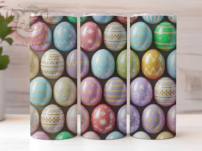 3D Seamless Easter Egg Tumbler, Seamless Easter Tumbler, Inflated Egg Wrap, Festive Seamless Wrap, Stylish 20oz Wrap, Sublimation Design, Trendy Gift Idea Sublimation Lara' s Designs 