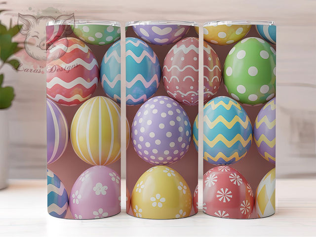 3D Seamless Easter Egg Tumbler, Seamless Easter Tumbler, Inflated Egg Wrap, Festive Seamless Wrap, Stylish 20oz Wrap, Sublimation Design, Trendy Gift Idea Sublimation Lara' s Designs 