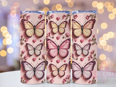 3D Seamless Floral Butterfly Tumbler, Floral Butterfly Tumbler, Seamless Butterfly Wrap, Elegant Floral Wrap, Artistic 3D Wrap, Sublimation Design, Trendy Gift Idea Sublimation SvggirlplusArt 