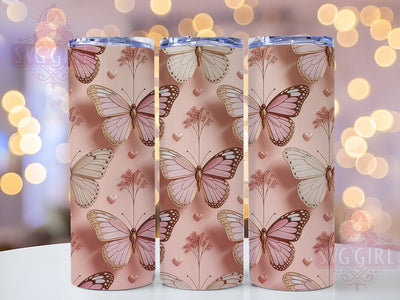3D Seamless Floral Butterfly Tumbler, Floral Butterfly Tumbler, Seamless Butterfly Wrap, Elegant Floral Wrap, Artistic 3D Wrap, Sublimation Design, Trendy Gift Idea Sublimation SvggirlplusArt 