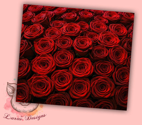 3D Seamless Red Rose Tumbler Wrap, 3D Red Roses Tumbler, Seamless Design, 20oz Wrap, Sublimation Design, Floral Drinkware, Romantic Cup, Flower Decor Sublimation Lara' s Designs 