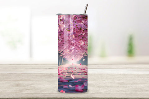 3D Seamless Spring Cherry Tumbler Wrap, Seamless Blossom Avenue, Spring blossom, Cherry wrap, Seamless design, Tumbler art, Blossom avenue, Floral spring, 3D cherry, Spring floral Sublimation FloridPrintables 