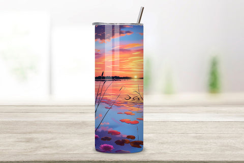 3D Seamless Spring Landscape Tumbler Wrap, Seamless Spring Sublimation FloridPrintables 