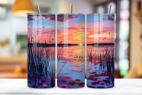 3D Seamless Spring Landscape Tumbler Wrap, Seamless Spring Sublimation FloridPrintables 