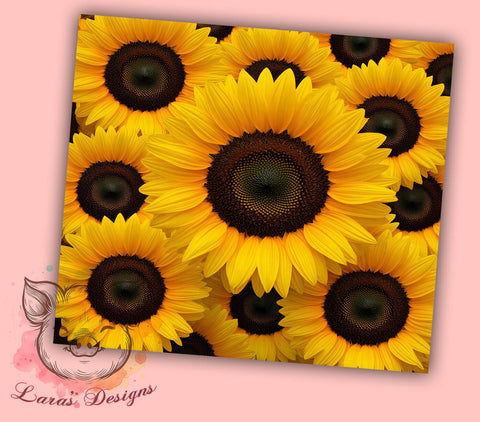 3D Seamless Sunflower Tumbler Wrap, 3D Sunflower Tumbler, Seamless Design, 20oz Wrap, Sublimation Design, Floral Drinkware, Summer Cup, Nature Decor Sublimation Lara' s Designs 
