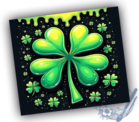 3D Shamrock Tumbler Wrap, St. Patrick's Day Design, Inflated Clover Tumbler, 20oz Sublimation Wrap, Digital Download Tumbler, Irish Holiday Drinkware, Unique Tumbler Art, Festive Shamrock Sublimation ToriDesigns 
