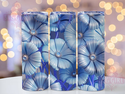 3D Silver Disco Daisy Tumbler, 3D Floral Tumbler, Disco Ball Wrap, Sparkling Flower Wrap, Glam Daisy Wrap, Sublimation Design, Trendy Gift Idea Sublimation SvggirlplusArt 