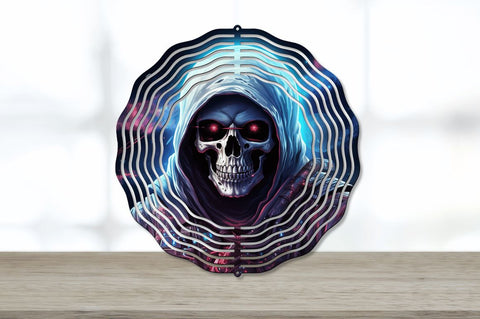3D Skull Reaper in Space Wind Spinner Sublimation Regulrcrative 