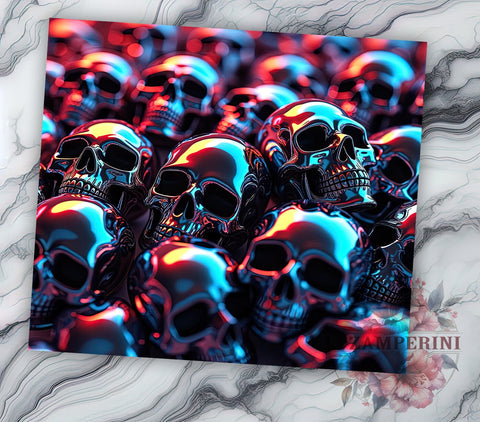 3D Skull Tumbler Wrap, Metallic Skull Design, 20oz Sublimation Wrap, Gothic Tumbler Art, Digital Download Tumbler, Unique Skull Gift, Halloween Tumbler Design, Skull Pattern Sublimation Li Zamperini 