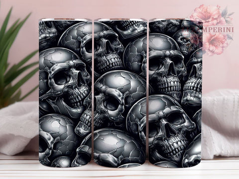 3D Skull Tumbler Wrap, Metallic Skull Design, 20oz Sublimation Wrap, Gothic Tumbler Art, Digital Download Tumbler, Unique Skull Gift, Halloween Tumbler Design, Skull Pattern Sublimation Li Zamperini 