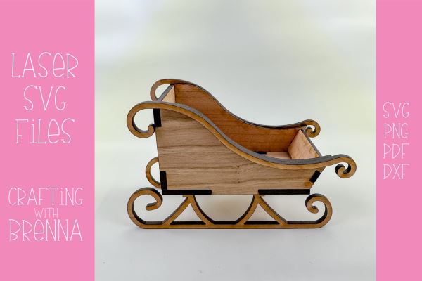 3D Sleigh Laser SVG Cut File SVG Crafting With Brenna 