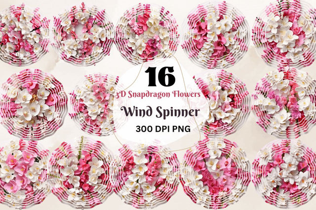3D Snapdragon Flowers Wind Spinner Sublimation Regulrcrative 