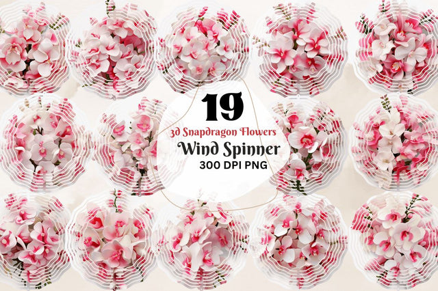 3d Snapdragon Flowers Wind Spinner Sublimation Regulrcrative 