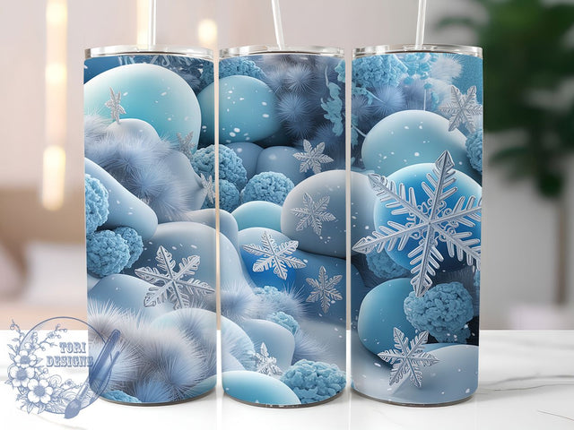 3D Snowflake Christmas Tumbler, Holiday Snowflakes Wrap, Festive 3D Sublimation Design, 20oz Snowflake Tumbler, Whimsical Winter Mug, Frosty Christmas Cup, Elegant Snowflake Art Sublimation ToriDesigns 