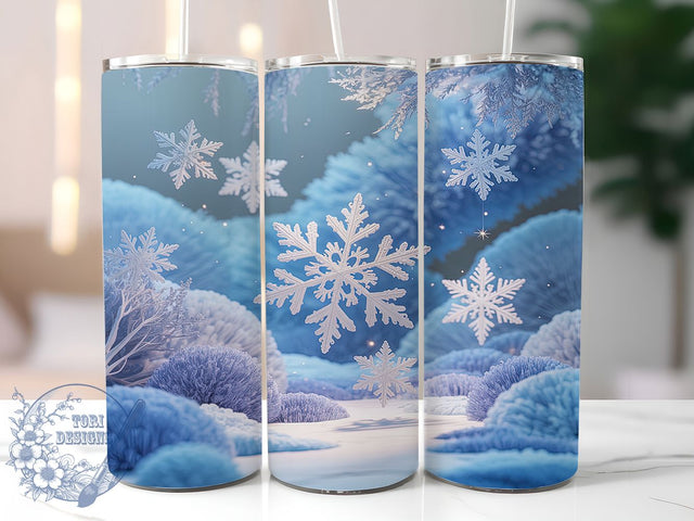 3D Snowflake Christmas Tumbler, Holiday Snowflakes Wrap, Festive 3D Sublimation Design, 20oz Snowflake Tumbler, Whimsical Winter Mug, Frosty Christmas Cup, Elegant Snowflake Art Sublimation ToriDesigns 