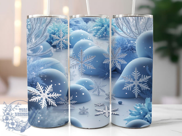 3D Snowflake Christmas Tumbler, Holiday Snowflakes Wrap, Festive 3D Sublimation Design, 20oz Snowflake Tumbler, Whimsical Winter Mug, Frosty Christmas Cup, Elegant Snowflake Art Sublimation ToriDesigns 