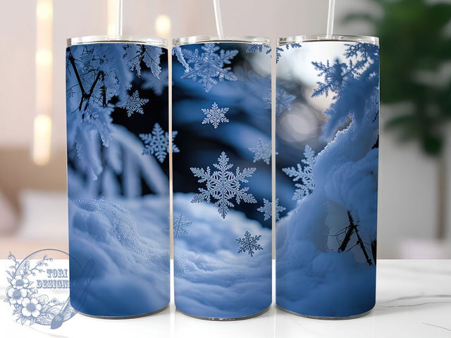 3D Snowflake Christmas Winter Tumbler, Christmas Winter Wrap, 20oz Tumbler Sublimation, Festive Holiday Snowflake Design, Dimensional Snowflake Sublimation, Sparkling Winter Tumbler, Cozy Christmas Wrap Sublimation ToriDesigns 
