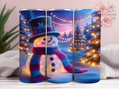 3D Snowman Christmas Tumbler, Holiday Snowman Wrap, Festive Snowman Sublimation, 20oz Christmas Snowman Tumbler, Whimsical Snowman Art, Seasonal Snow Mug, Cute Holiday Cup Sublimation Li Zamperini 