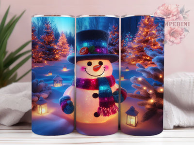 3D Snowman Christmas Tumbler, Holiday Snowman Wrap, Festive Snowman Sublimation, 20oz Christmas Snowman Tumbler, Whimsical Snowman Art, Seasonal Snow Mug, Cute Holiday Cup Sublimation Li Zamperini 